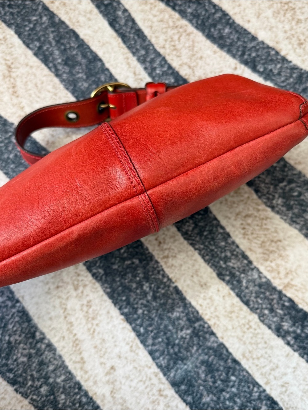 vintage Coach Bleecker small leather shoulder bag red EUC rare - Picture 5 of 9
